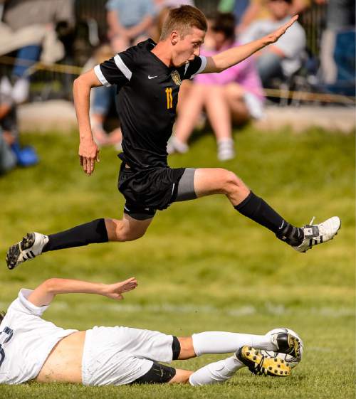 Trent Nelson  |  The Salt Lake Tribune
Action during a first round Class 4A soccer state game between Wasatch and Skyline High School, in Salt Lake City, Wednesday May 13, 2015.