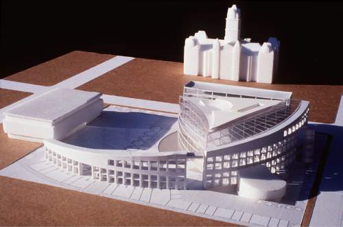 Tribune File Photo

A conceptual model shows the Salt Lake City Main Library before its construction.