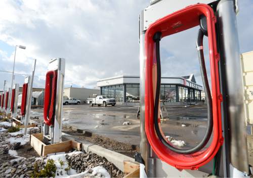 Steve Griffin  |  Tribune file photo

A new Tesla service center and car charging station at 2312 S. State St.was under construction in Salt Lake City in March. But company plans to sell direct to consumers was stymied by a state law limiting sales to dealers. Talks are underway about a possible compromise deal.