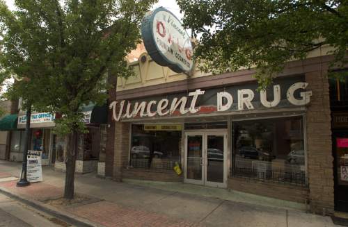 Rick Egan  |  The Salt Lake Tribune

Vincent Drug, on Main Street in Midvale, was used in the movie, "The Sandlot." Thursday, May 21, 2015.