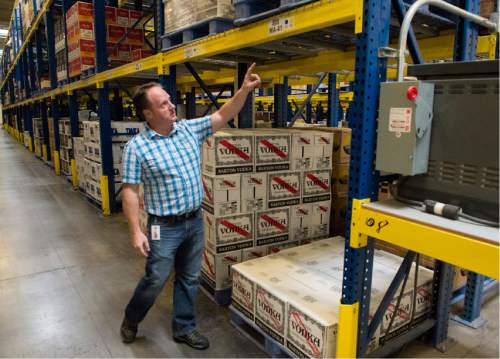 Rick Egan  |  The Salt Lake Tribune

Cade Meier, warehouse general manager, talks about the DABC's new ordering system at the picking warehouse at the DABC liquor warehouse, Thursday, April 30, 2015.