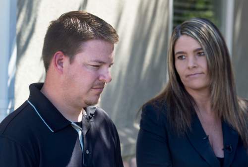Steve Griffin  |  The Salt Lake Tribune


Former West Valley City police officer Shaun Cowley and his attorney, Lindsay Jarvis answer questions about a settlement with West Valley City on Cowley's back pay during a press conference in Sandy, Utah Monday, June 8, 2015.