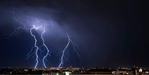 Lennie Mahler  |  The Salt Lake Tribune

A lightning storm dances across the Salt Lake valley Monday, June 15, 2015.