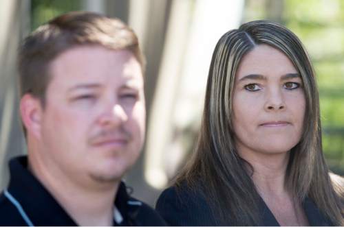 Steve Griffin  |  The Salt Lake Tribune

Former West Valley City police officer Shaun Cowley and his attorney, Lindsay Jarvis answer questions about the settlement with West Valley City on Cowley's back pay during a press conference in Sandy, Utah Monday, June 8, 2015.