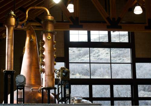 Steve Griffin  |  The Salt Lake Tribune
Guests tour the new  High West Distillery at Blue Sky Ranch, in Wanship on  Friday, December 5, 2014.  The  20,000-square-foot distillery will allow High West to increase its whiskey production.