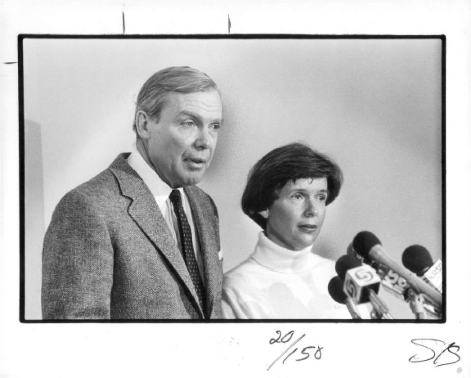 Rick Egan  |  Tribune file photo

Jon M. and Karen Huntsman, 1987.