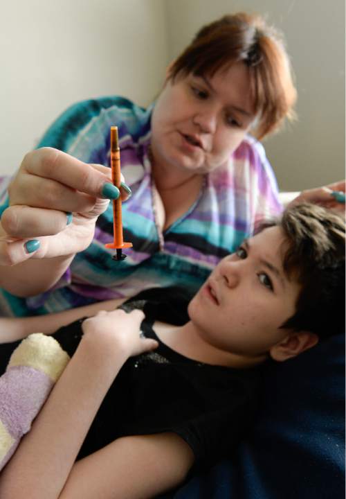 Francisco Kjolseth | The Salt Lake Tribune  
Isabelle Knowlton, 10, is among dozens of Utah epileptic children and adults now receiving therapeutic hemp oil with permission from the state. Since she began taking under-the-tongue drops, amounting to less than half a syringe worth, Isabelle has gone seizure-free, said her mother, Syndi Knowlton.