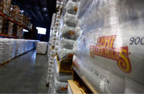 Scott Sommerdorf   |  The Salt Lake Tribune
Lehi Roller Mills flour awaiting shipping at a new warehouse in American Fork, Wednesday, June 24, 2015.