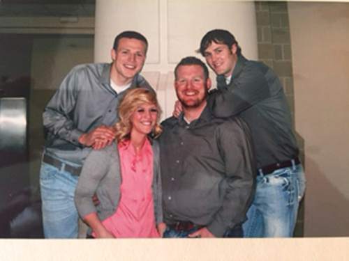 BYU quarterback Taysom Hill (left), with siblings Celeste, Jordan and Dexter.
Courtesy photo