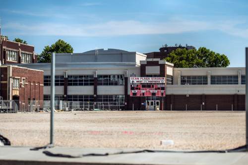 Chris Detrick  |  The Salt Lake Tribune
Gean Plaga Stadium at West School is in the process of adding FieldTurf Friday July 3, 2015.