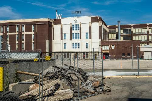 Chris Detrick  |  The Salt Lake Tribune
Gean Plaga Stadium at West School is in the process of adding FieldTurf Friday July 3, 2015.