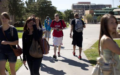 Dixie State College students make their way across campus Wednesday, Oct. 12, 2011 in St. George.
Jud Burkett / The Spectrum