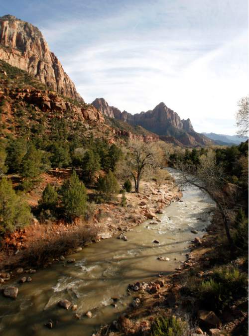 Al Hartmann  |  The Salt Lake Tribune

The Virgin River runs through Zion National Park on March 17, 2009.