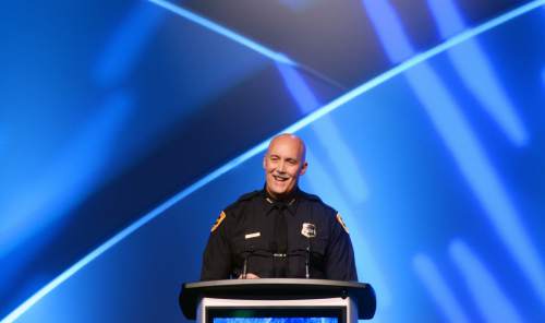 Steve Griffin  |  The Salt Lake Tribune


 Interim Salt Lake City Police Chief Mike Brown addresses the national convention of the League of United Latin American Citizens (LULAC) at the Salt Palace Convention Center in Salt Lake City, Thursday, July 9, 2015.
