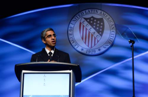 Francisco Kjolseth | The Salt Lake Tribune
Dr. Vivek H. Murthy, General U.S. Department of Health and Human Services, speaks at the luncheon held by the League of United Latin American Citizens (LULAC) at the Salt Palace in Salt Lake City on Wed. July 8, 2015.