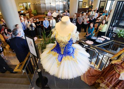 Steve Griffin  |  The Salt Lake Tribune


Ballet West costumes are on display during kick-off of a state-wide tour of some of the ballet's most glamorous costumes including some from Giselle, Swan Lake and The Nutcracker. The tour will began today at the Zions Bank Head Office in Salt Lake City, Monday, July 13, 2015.