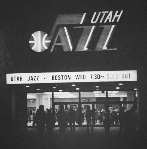 |  Tribune File Photo

The front of the Salt Palace during the 1981 - 1982 Jazz season.