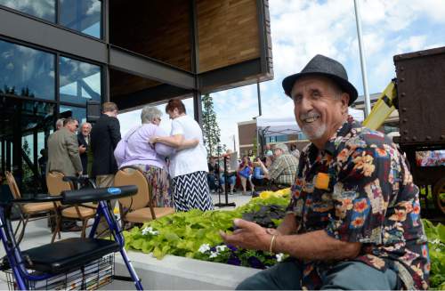 Al Hartmann  |  The Salt Lake Tribune 
Jose Artero applauds as the new Salt Lake County Midvale Senior Center at 7550 South Main St. is opened  Wednesday July 15 with a ribbon cutting ceremony.   He lives nearby and plans on using the new center.