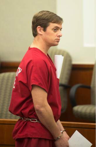 Steve Griffin  |  The Salt Lake Tribune

Joshua Scott Schoenenberger leaves the courtroom where he is charged with first-degree felony aggravated murder -- a potential death-penalty offense -- in the May 11 death of his girlfriend's 2-year-old son, James Sieger Jr. He appeared in court for the first time in front of Judge John R. Morris in 2nd District Court in Farmington, Monday, June 1, 2015.