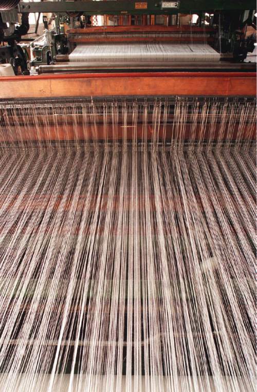 Paul Fraughton  |  Tribune File Photo

A loom at the Baron Woolen Mills in Brigham City. Sept. 25, 1999.