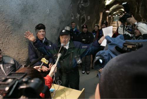 Tribune file photo

Snowbird co-founder Dick Bass added color and longevity to a 2006 ceremony marking the formal opening of a tunnel between Peruvian Gulch and Mineral Basin -- also known as the "Basshole" -- with a speech to skiers and snowboarders huddled in the tunnel.
