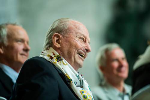 Tribune file photo by Chris Detrick  | 

Snowbird Ski & Summer Resort co-founder Dick Bass was honored at the State Capitol on June 18, 201, which Gov. Gary Herbert declared as "Dick Bass Day" in Utah.
