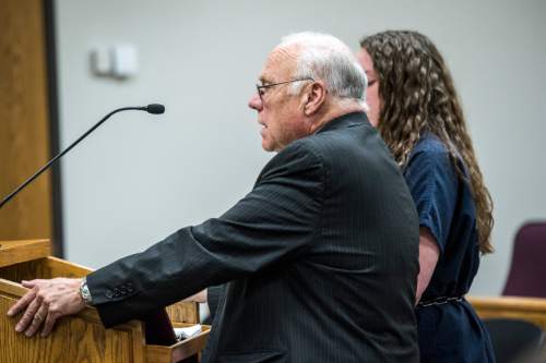Chris Detrick  |  The Salt Lake Tribune
Dean Zabriskie speaks during the sentencing of Meagan Grunwald at 4th District Court in Provo Wednesday July 8, 2015.  Eighteen-year-old Meagan Grunwald was sentenced Wednesday to 25 years to life in prison for being an accomplice to the murder last year of Utah County Sheriff's Sgt. Cory Wride and the attempted murder of Deputy Greg Sherwood.
