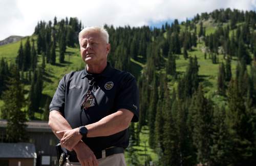 Lennie Mahler  |  The Salt Lake Tribune

UPD detective Ken Hansen speaks to the media about remains found in the Hellgate Cliffs area of Little Cottonwood Canyon, Thursday, July 23, 2015. Climbers initially found a boot containing skeletal remains of a foot, which could have been on the cliffside for two to three years. Hansen said investigators are confident they will be able to link the remains to a missing person through DNA analysis.