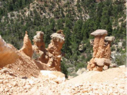 Nate Carlisle  |  The Salt Lake Tribune 

The Hat Shop consists of spires of red rock with wider white rocks on top. The trail has few visitors and is part of a larger trail system called the Under the Rim Trail.