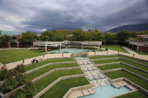 Francisco Kjolseth  |  Tribune file photo

An outdoor commons area on the campus of Utah Valley University in Orem, Utah.