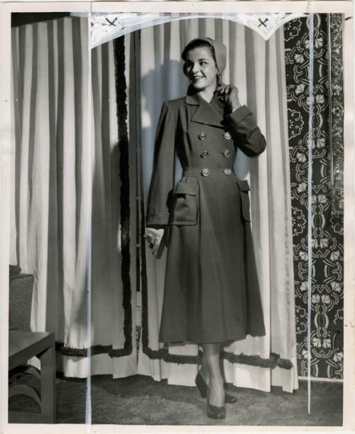 Salt Lake Tribune file photo

A model poses in a coat in this fashion photo from The Salt Lake Tribune archives. The photo is dated from 1950.