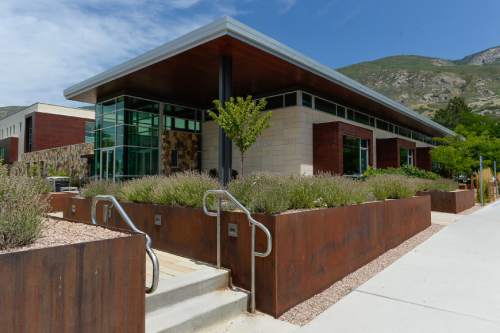 Francisco Kjolseth | The Salt Lake Tribune
The FLDS-controlled Phaze Concrete company has worked on several projects that former Phaze employees say the company paid them little or nothing and diverted proceeds to the FLDS church. One of those projects was the Davis County Administration Building and Library, 133 S. Main St. in Farmington.