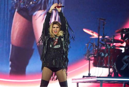 Lennie Mahler  |  The Salt Lake Tribune

Shania Twain performs in her Rock This Country Tour at EnergySolutions Arena in Salt Lake City, Saturday, Aug. 15, 2015.