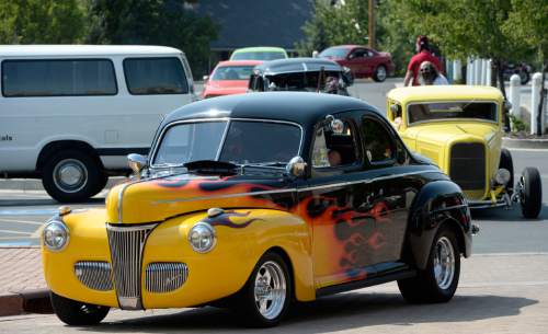 Al Hartmann  |  The Salt Lake Tribune
A convoy of classic cars owners made its way to Shriners Hospitals for Children in Salt Lake City on Sunday, Aug. 23, to deliver a $21,238 check -- proceeds from the Kruisers for Kids car show fundraiser -- to the hospital.