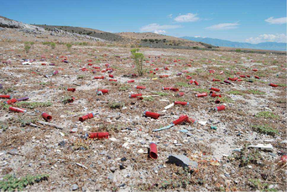 Brian Maffly  |  The Salt Lake Tribune 

Shotgun casings litter a shooting area at Utah's Lake Mountains, where the BLM has began crafting a new plan to manage target shooting.