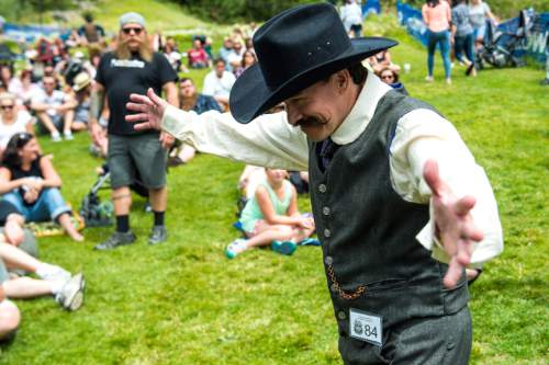 Chris Detrick  |  The Salt Lake Tribune
Chris Tinney competes in the 'styled moustache' category during the 2nd Annual Beard & Moustache Competition during the 43rd Annual Oktoberfest Celebration at Snowbird Ski & Summer Resort Saturday August 29, 2015.