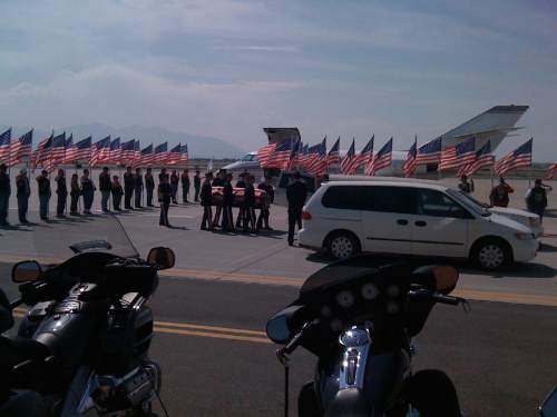 |  Tribune File Photo

Soldiers carry the Utah soldier Kurt Curtiss' flag-draped casket to a waiting hearse at the at the Utah National Guard Airbase in Salt Lake City Sept. 4, 2009.