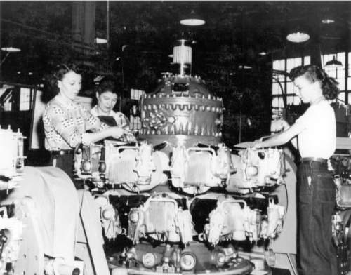 |  Utah State Historical Society

Women workers at Hill Air Force Base during WWII.