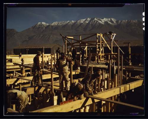 Photos courtesy Library of Congress

Mount Timpanogos is seen in the distance during the construction of Geneva Steel in 1942. The plant was built to produce steel for the war effort.