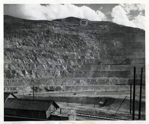 Tribune file photo

The original caption on this 1940 photo says: "Circle shows location of blast which killed three men. Explosion buried three Utah Copper company employees under tons of rocks."