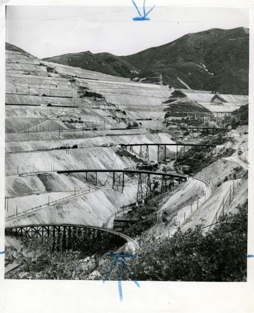 Tribune file photo

Train bridges at the Utah Copper Company, now known as Kennecott, is seen in this 1937 photo.