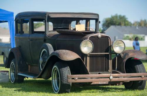 Rick Egan  |  The Salt Lake Tribune

1929 Oldsmobile Viking, on display at the 15th Annual Labor Day Picnic, and car show in Magna Copper Park,  Monday, September 7, 2015.