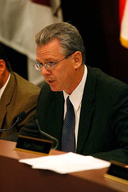 |  Tribune File Photo

Councilman David Wilde explains why he does not support the new proposal on Real's soccer stadium proffered by Joe Hatch at the Salt Lake City Council meeting on July 11, 2006.