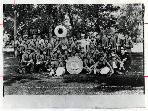 Tribune file photo

The Salt Lake City Police band at the 1927 Utah State Firemen's Convention in Springville, Utah.