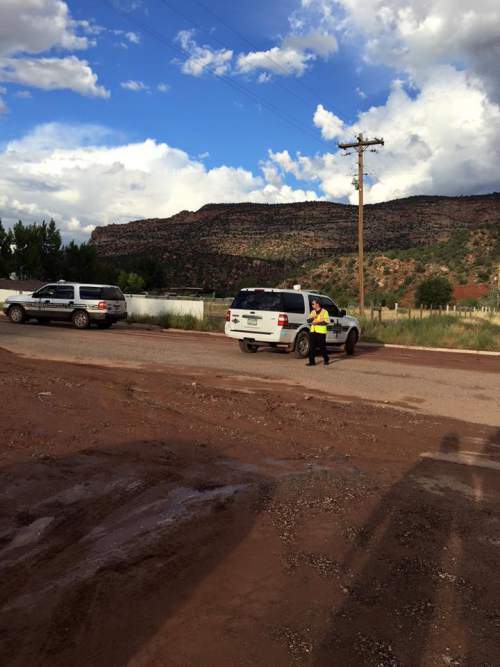 Courtesy  |  Guy Timpson

Flash flooding in Hildale, Utah, caused at least six deaths Monday, Sept. 14, 2015.
