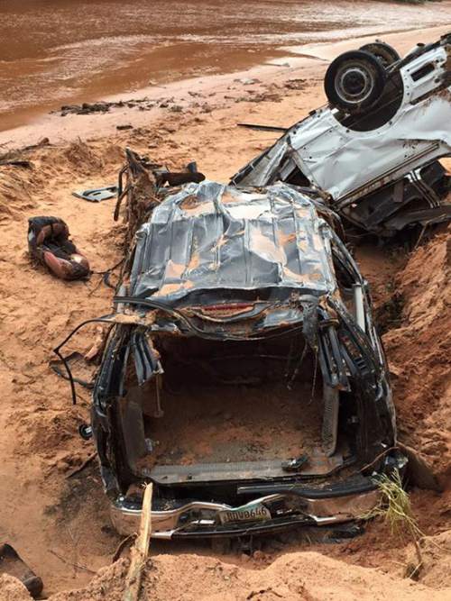 Courtesy  |  Guy Timpson

Flash flooding in Hildale, Utah, caused at least nine deaths deaths Monday, Sept. 14, 2015.
