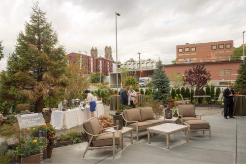 Rick Egan  |  The Salt Lake Tribune

The garden patio, outside the American Cancer Society's new Hope Lodge in Salt Lake City. The Hope Lodge program provides free lodging in a warm, supportive environment for cancer patients and their caregivers who travel long distances to receive treatment. Thursday, September 17, 2015.