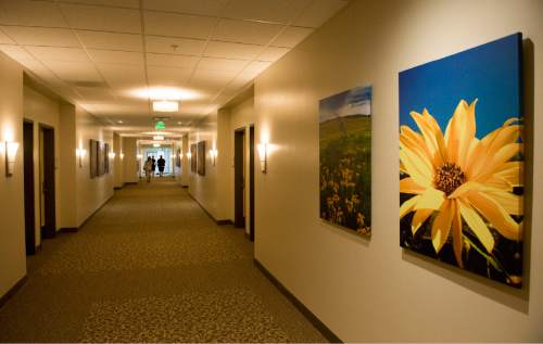 Rick Egan  |  The Salt Lake Tribune

Large photographs on canvas line the Hallways in the American Cancer Society's new Hope Lodge in Salt Lake City. The Hope Lodge program provides free lodging in a warm, supportive environment for cancer patients and their caregivers who travel long distances to receive treatment. Thursday, September 17, 2015.