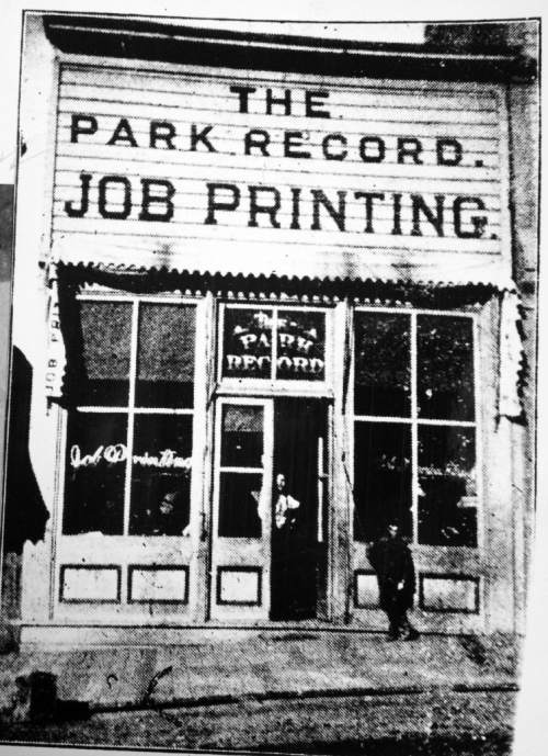 Salt Lake Tribune Archive

The Park Record office and printing press before the devastating fire of 1898 that left much of Park City in ruins.