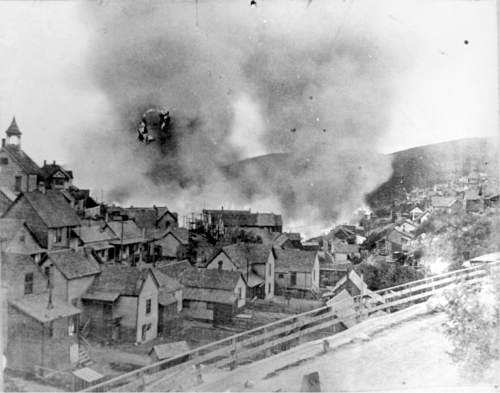Salt Lake Tribune Archive

A photograph at daybreak of the Park City fire of 1898 burning through the center of town.